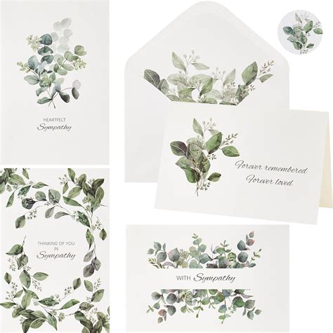 Amazon Crisky 25 Pack Greenery Eucalyptus Sympathy Cards With