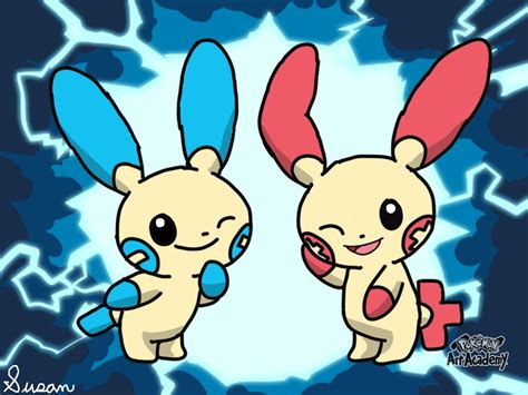 Pokemon Art Academy- Plusle and Minun by SusanLucarioFan16 on DeviantArt