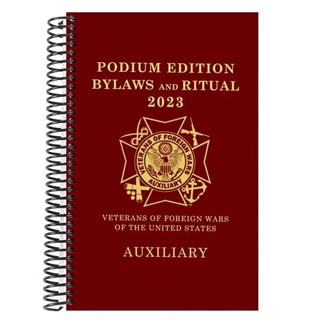 Vfw Auxiliary Podium Edition 2023 By Laws Booklet Of Instruction And