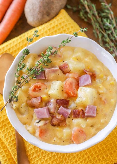 Ham Potato Corn Chowder Recipe Lil Luna