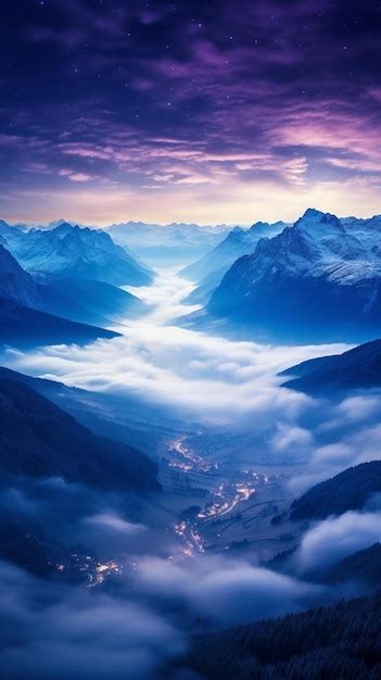 Premium Photo Milky Way Above Mountains In Fog At Night In Autumn