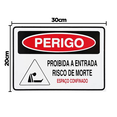 Combo Placas De Sinaliza O Perigo Proibida A Entrada Risco De Morte