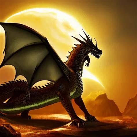 A Dragon Guarding The Sun Modernism Digital Art Stable Diffusion