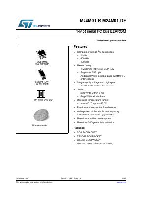 M24M01 RMN6TP Datasheet PDF STMicroelectronics