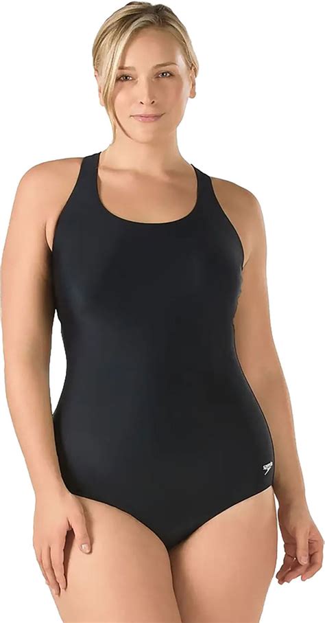 Speedo Moderate Ultraback Plus Size One Piece Swimsuit Womens