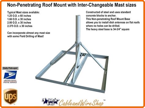 Non Penetrating Roof Mount Fits HughesNet DirecWAY STARBAND