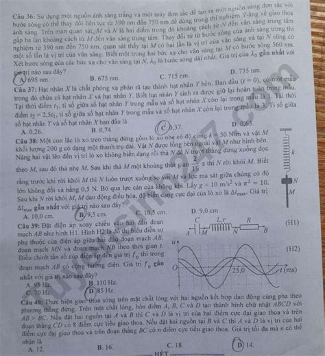 Đáp án đề Thi Môn Vật Lý Mã đề 224 Thi Thpt Quốc Gia 2023 Mới Nhất