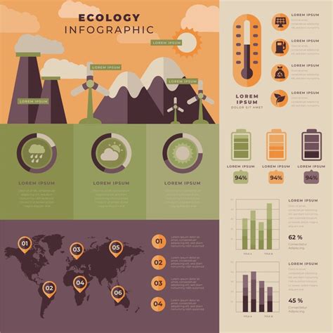 Freepik Ecology Infographic With Retro Colors In Flat Design Free