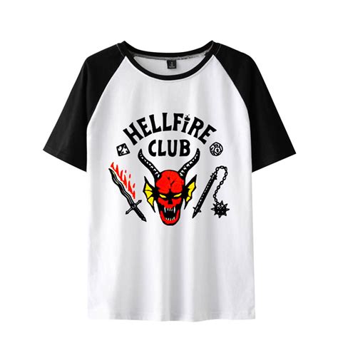 Letter Hellfire club Raglan Sleeve Colorblock Graphic Tee