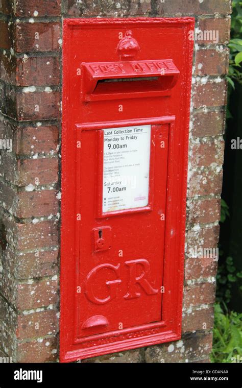 Red Post Box Uk Four Marks Hampshire Post Office First Class Stamp Second Class Stamp