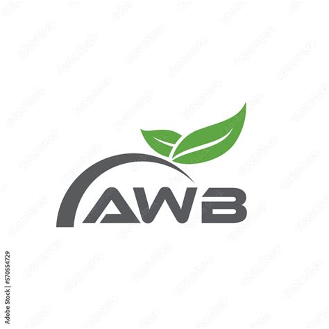 AWB letter nature logo design on white background. AWB creative ...