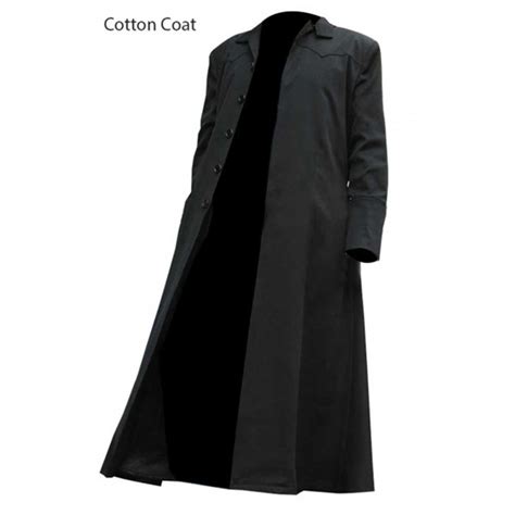 Neo Matrix Heavy Duty Cotton Keanu Reeves Black Gothic Cosplay Trench