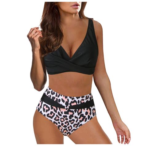 Gzea Plus Size Bikini Women High Waisted Bikini Sexy Push Up Two Piece