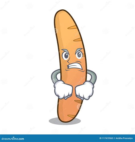 Estilo Irritado Dos Desenhos Animados Da Mascote Do Baguette Ilustra O