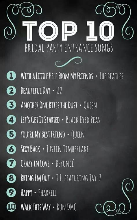 Music Ideas For Wedding Party Entrance Bridal Party Entrance Song