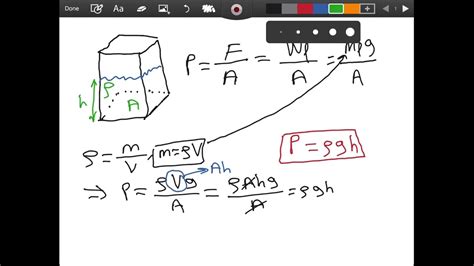 Deriving The Liquid Pressure Formula Youtube