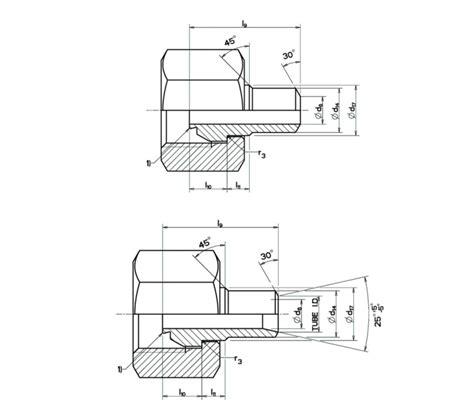 Weld Pada Puting BSPP Fitting Dimensi ISO 8434 6 Pengetahuan Yuyao