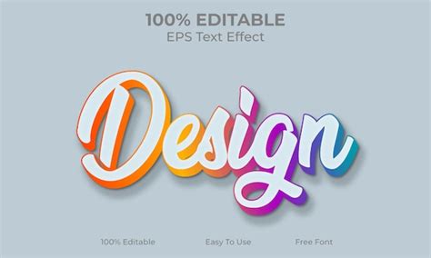 Concevoir Un Fichier EPS Vectoriel D Effet De Texte 3D Modifiable