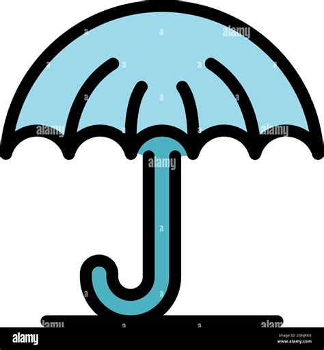 Trader Umbrella Icon Outline Trader Umbrella Vector Icon Color Flat