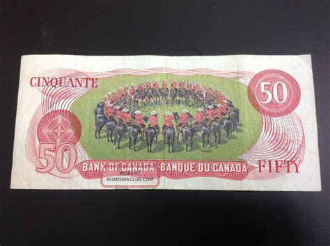 1 X 1975 Canadian Paper Money $50 Dollar Bill - Bank Of Canada Authentic