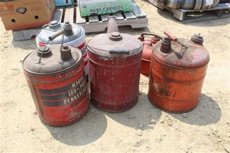 6 Antique Gas Cans Lee Real Estate And Auction Service