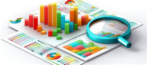 Premium Photo Colorful Business Statistics Charts And Reports On White Background For Data