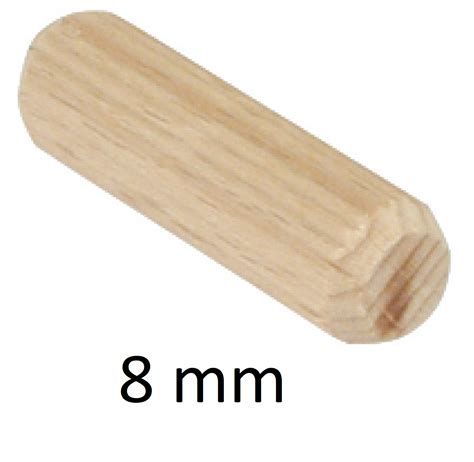 Hardwood Wooden Dowels Chamfered Fluted Pin 6mm 8mm 10mm 12mm Beechwood