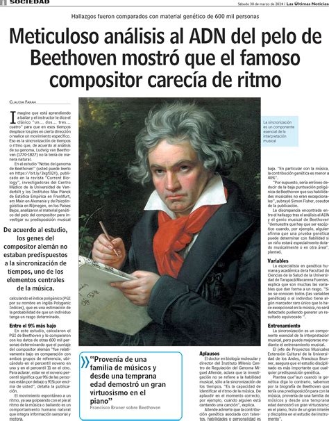 Meticuloso análisis al ADN del pelo de Beethoven mostró que el famoso