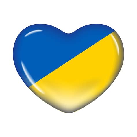 Premium Vector D Realistic Heart In Ukrainian Flag Isolated On White