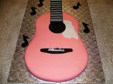 Pink Acoustic Guitar CakeCentral