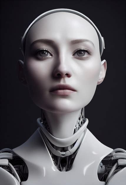 Portrait Of A Futuristic Female Robot An Artistic Abstract Cyberpunk