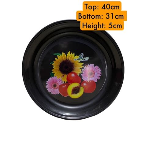 Applelady Cm Round Plastic Tray Plain Tebal Thick Jt Dulang