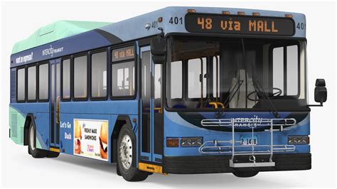 Gillig Low Floor Hybrid Bus Intercity Blue Simple Interior 3d Model 99