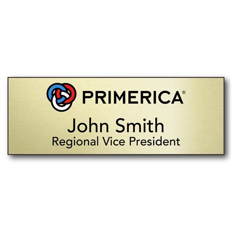 Modern Gold Name Badge With Color Logo Primerica Store