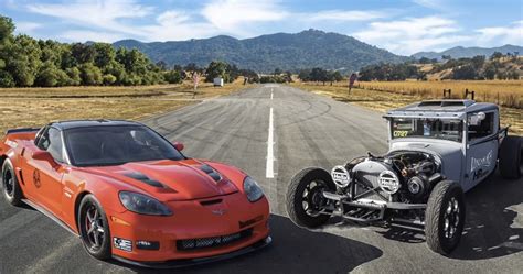 1927 Dodge Hot Rod Vs 1200 Hp Corvette Z06 Drag Race Duel Results In