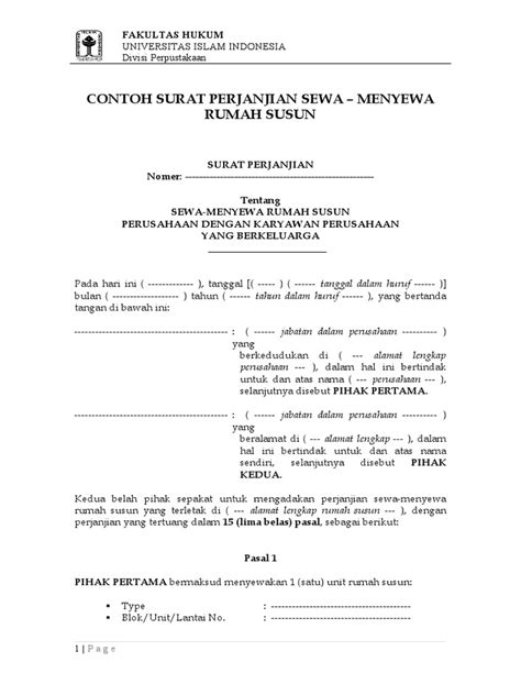 Detail Contoh Surat Perjanjian Rumah Sewa Koleksi Nomer