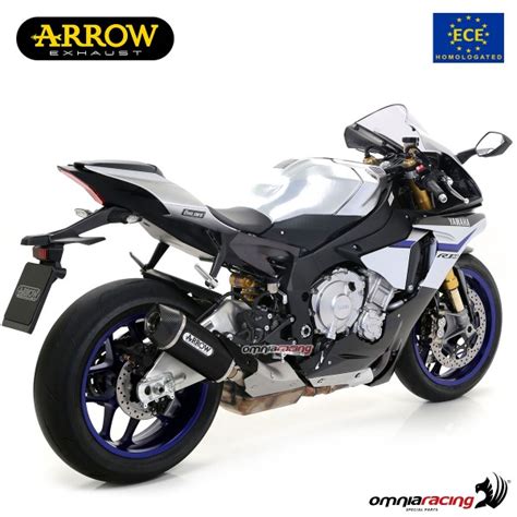 Arrow Exhaust Indy Race Slip On Dark Aluminum Approved For Yamaha