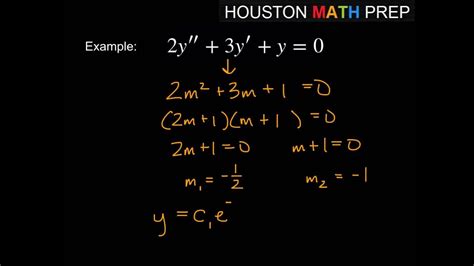 Second Order Differential Equations Auxiliary Equation With Distinct