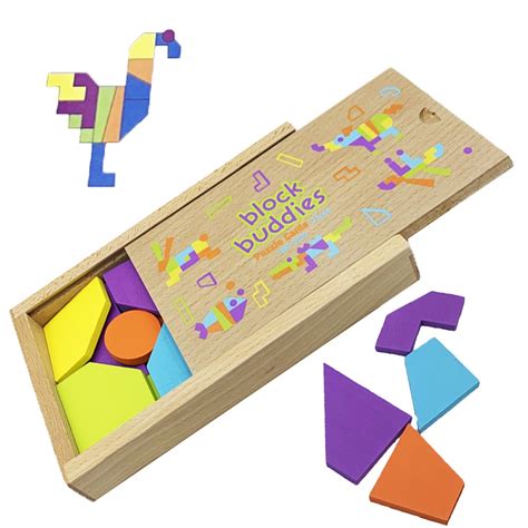 Drewniane Klocki Tangram Puzzle Sorter Elementy Shopee Polska