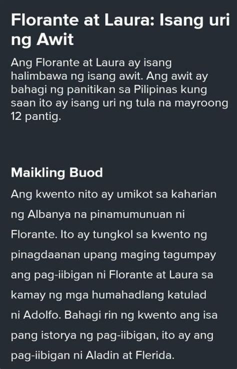 Florante At Laura Tagalog