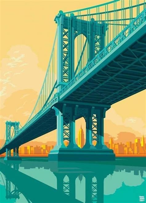 Manhattan Bridge New York City Affiche Bridge Art Nyc Art City