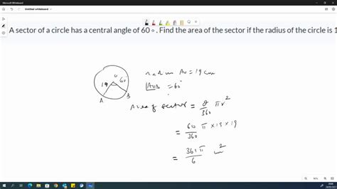 Solved A Sector Of A Circle Has A Central Angle Of 60 ∘ Find The