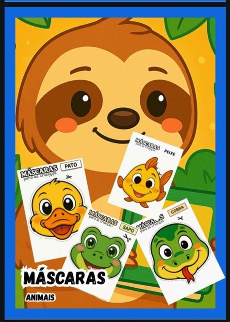 Máscaras De Animais Pdf - Máscaras de Animais para Crianças – PDF Recortável Infantil - LB Assessoria