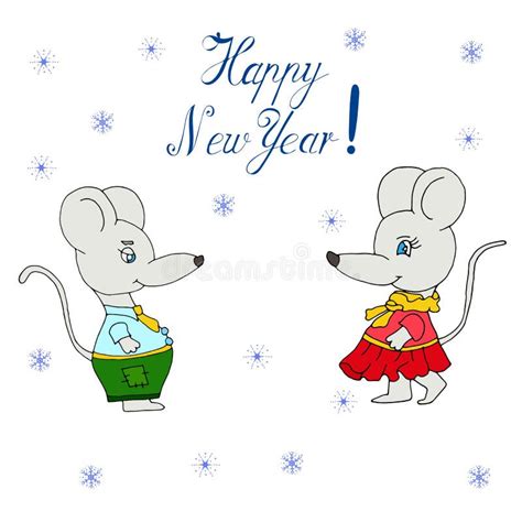 Two Mouse For The New Year 2020 Stock Vector Illustration Of Mouse