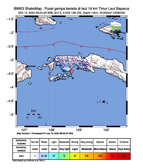 Ini Penyebab Gempa M 4 3 Guncang Kairatu Saparua MalukuTerkini