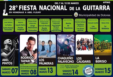 Que Artistas Participar N En La Fiesta De La Guitarra En Dolores