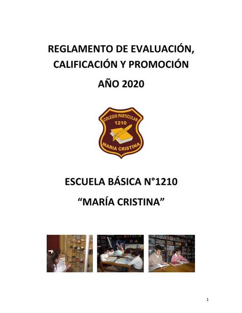 Pdf Reglamento De Evaluaci N Calificaci N Y Promoci N A O