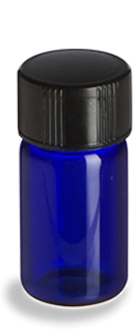 Cobalt Blue Glass Vials 1 Dram Quantity 12 Lids Included Industrial And Scientific