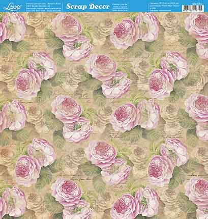 Papel Para Scrapbook Dupla Face Rosas Vintage Litoarte