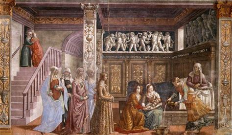 Domenico Ghirlandaio Birth Of Mary 1486 90 Fresco Cappella